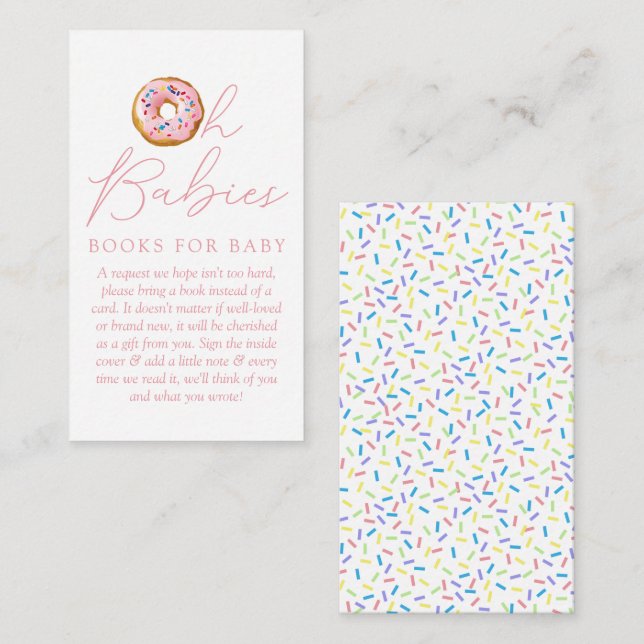 Oh Babies Donut Sprinkle Babydusche Anfrage Begleitkarte (Vorne/Hinten)