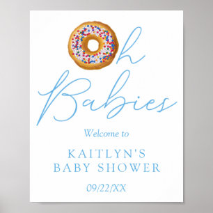 Oh Babies Donut Sprinkle Twin Baby Dusche Willkomm Poster