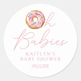 Oh Babies Donut Sprinkle Twin Girls Babydusche Runder Aufkleber