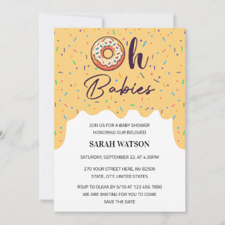 Oh Babies Sprinkle Donut Twins Baby Dusche Einladung