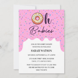 Oh Babies Sprinkle Donut Twins Baby Girl Dusche Einladung