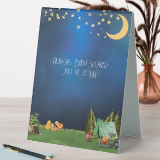 Oh Babies Twins Camping Thema Kinderdusche Tischaufsteller