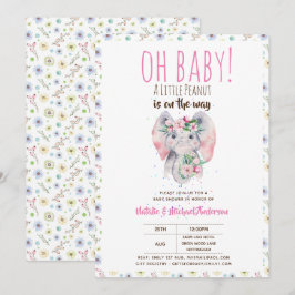 Oh Baby A Little Peanut Boho Elephant Boho Blume Einladung