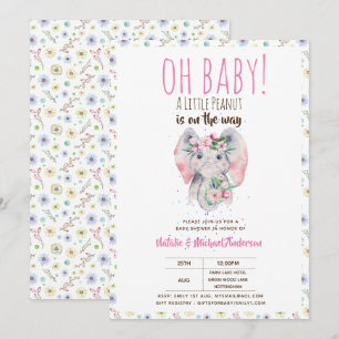 Oh Baby A Little Peanut Boho Elephant Boho Blume Einladung