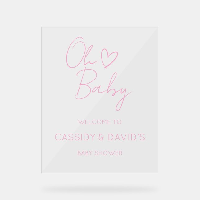 Oh Baby Acrylic Babyduschzeichen Acrylschild (Vorderseite)