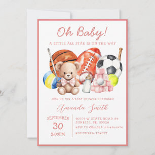 Oh Baby ALL STAR SPORT Kinderdusche Einladung