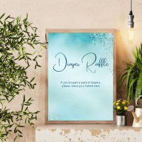 Oh Baby Aqua Blue Baby Dusche Windeln Tombola-Zeic