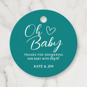 Oh Baby Aquamarin Gender Neutral Baby Dusche Danke Geschenkanhänger