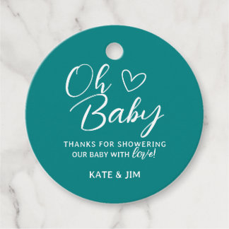Oh Baby Aquamarin Gender Neutral Baby Dusche Danke Geschenkanhänger