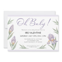 Oh Baby Aquarell-Iris-Blumen in Lila Lavendel