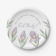 Oh Baby Aquarell-Iris Blumen Purpur Lavendel