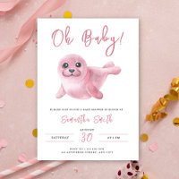Oh Baby! Aquarell Rosa Seehund-Baby-Party