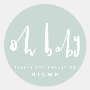Oh, Baby, Baby Dusche Party danke Ihnen Aufkleber