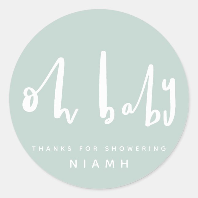 Oh, Baby, Baby Dusche Party danke Ihnen Aufkleber (Vorderseite)
