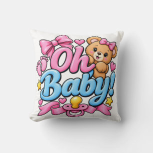 Oh Baby! Baby Shower Feier Design Kissen