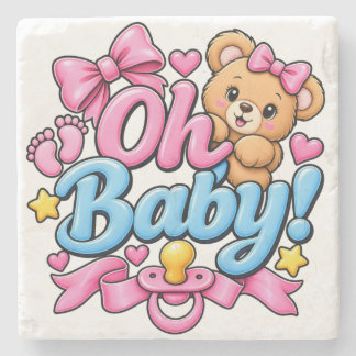 Oh Baby! Baby Shower Feier Design Steinuntersetzer