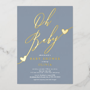 Oh Baby Baby Shower Folien-Einladung Folieneinladung
