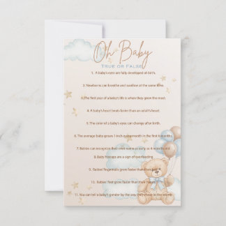 OH Baby, Baby Showtrivia Spiel, richtig oder falsc Einladung