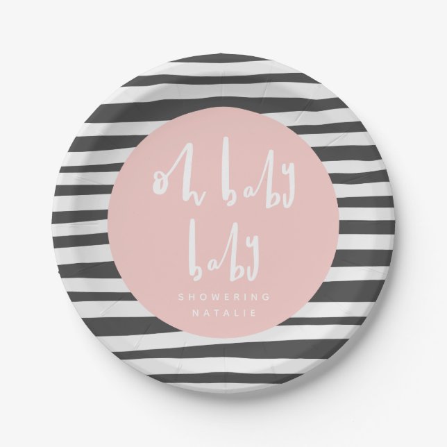 OH Baby-Baby, ZweiBaby-Duschpapier-Teller Pappteller (Vorderseite)
