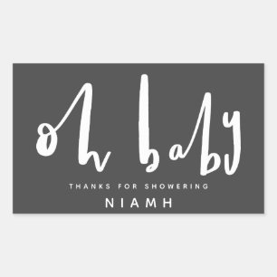 Oh Baby, Babydusche Rechteckiger Aufkleber