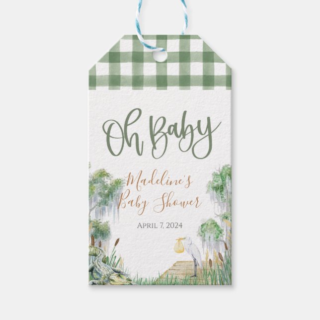 Oh Baby Bayou Swamp Baby Dusche Geschenkanhänger (Vorderseite)