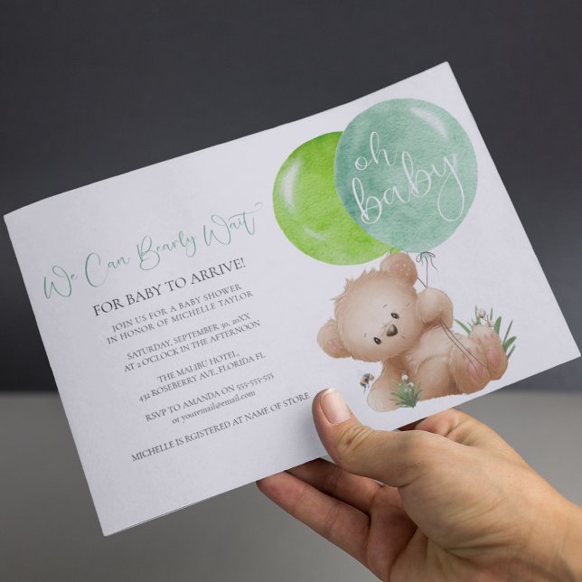 Oh Baby Bear & The Bee Baby Shower Einladung (Von Creator hochgeladen)