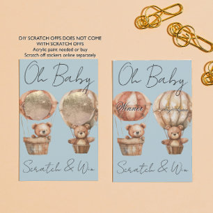 Oh Baby Bears Geschlecht Enthüllung DIY Kratzkarte Ankündigungspostkarte