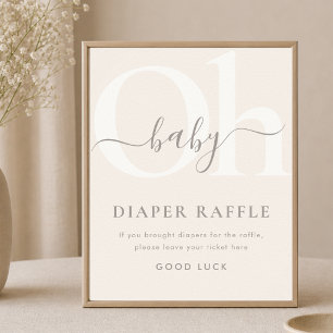 Oh Baby Beige Neutrale Windel-Raffle-Tafel fürs Ba Poster