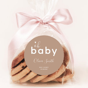 Oh Baby Beige Runder Aufkleber