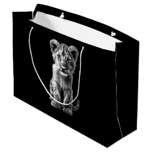 Oh Baby Big Cat Cub Gray Große Geschenktüte