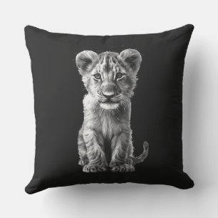 Oh Baby Big Cat Cub Gray Kissen
