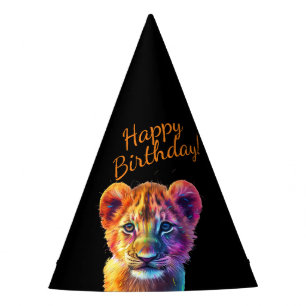 Oh Baby Big Cat Cub Happy Birthday Partyhütchen