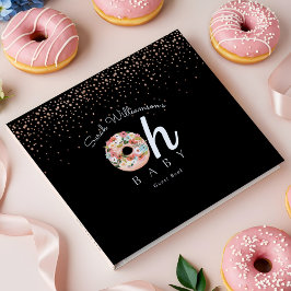 Oh Baby Black Floral Botanical Donut Baby Dusche Gästebuch