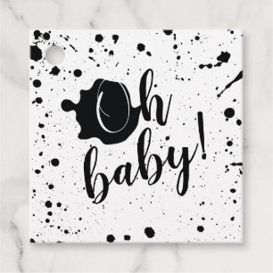Oh Baby Black Paint Spritzer Unisex Baby Dusche Geschenkanhänger