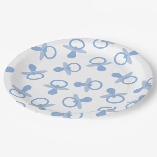 Oh Baby-Blau-Schnuller Pappteller