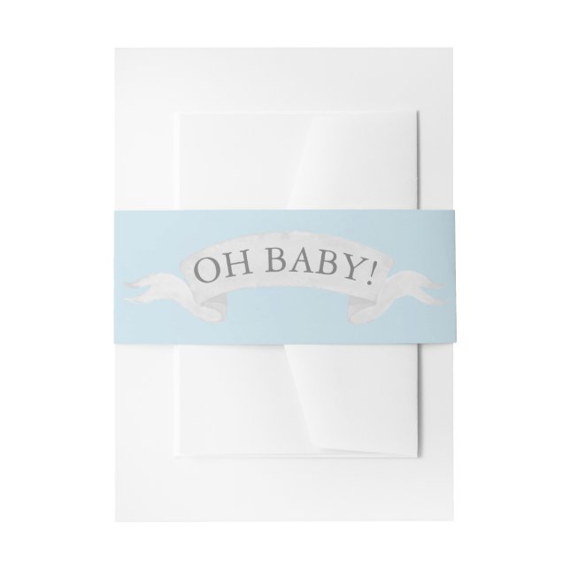 "Oh, Baby!" Blauer Twinkle Little Star Einladungsbanderole (Vorderseite Beispiel)