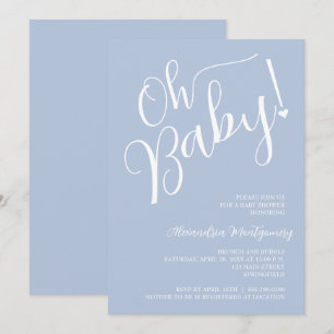 Oh, Baby! Blue Boy Baby Dusche Einladung