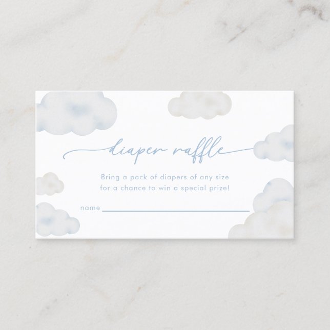 Oh Baby Blue Cloud Baby shower Déchets Carte Raffl (Devant)
