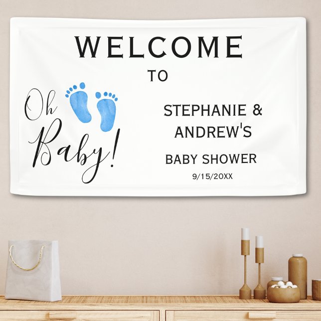 Oh Baby Blue Couples Babydusche Begrüßungszeichen Banner (Von Creator hochgeladen)