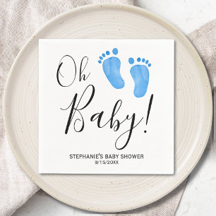 Oh Baby Blue Feet Babydusche Napkins Serviette