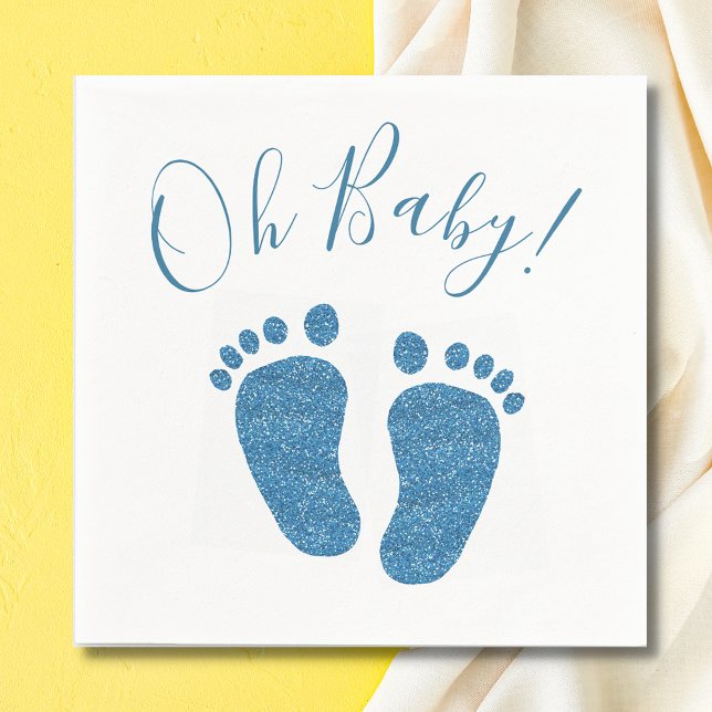 Oh Baby Blue Glitzer Feet Baby Dusche Serviette (Von Creator hochgeladen)