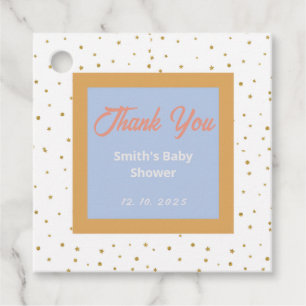 Oh Baby Blue Gold Ginkgo Leaf Baby Dusche Geschenkanhänger
