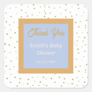 Oh Baby Blue Gold Ginkgo Leaf Danke Stickers