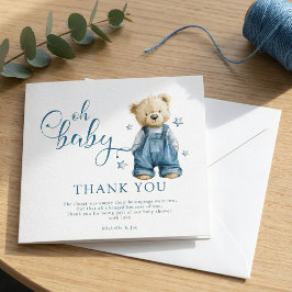 Oh Baby | Blue Jean Baby Denim Baby Shower Dankeskarte