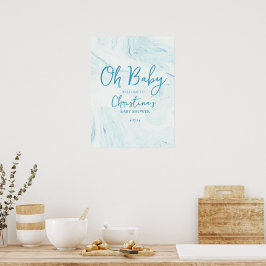 Oh Baby Blue Marble Begrüßungsschaum-Hauptplatine Poster