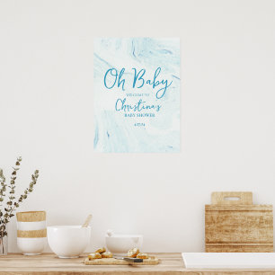 Oh Baby Blue Marble Begrüßungsschaum-Hauptplatine Poster