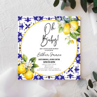 Oh, Baby! Blue Mediterranean Tile Lemon Babydusche