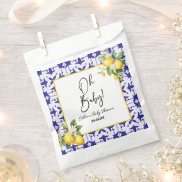 Oh, Baby! Blue Mediterranean Tile Lemon Babydusche Geschenktütchen