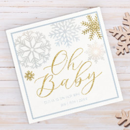 Oh Baby Blue Snowflake Dusche Napkins Serviette