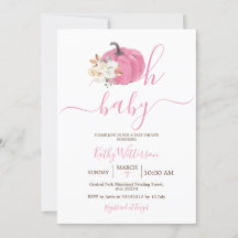 Oh Baby Blush Pink Pumpkin Floral Baby Dusche